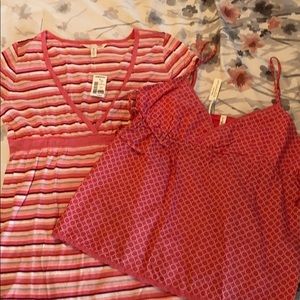 Two pack of Aeropostale pink tops babydoll cami